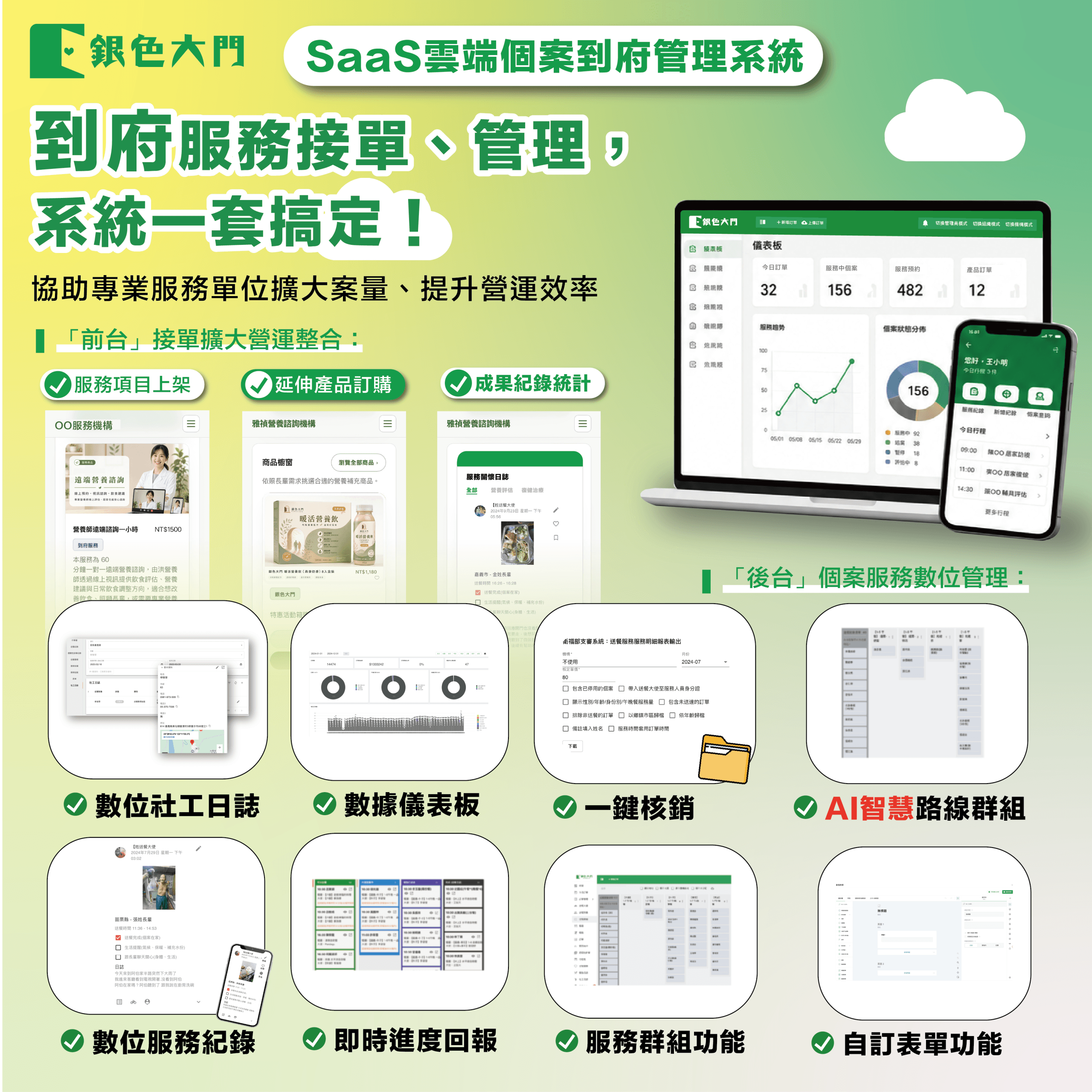 銀色大門事業股份有限公司-SaaS個案到府管理系統 – 銀色大門